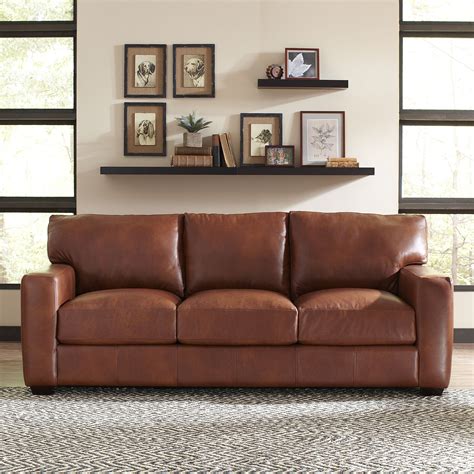 Buttery 100% cowhide leather gives this. Birch Lane Pratt Leather Sofa & Reviews | Wayfair