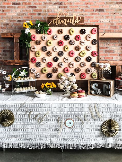 diy donut wall dessert table for a wedding or shower — first thyme mom