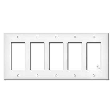 White Plastic 5 Gang Decora Switch Plate Kyle Switch Plates