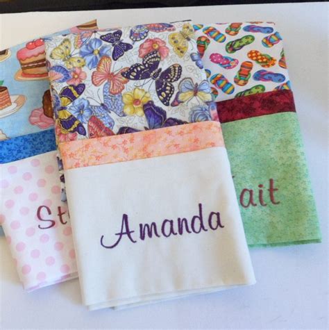 Personalized Pillowcase Embroidered Name Custom Fabric