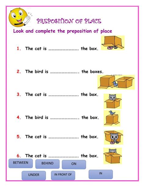Preposition Of Place Interactive Worksheet Preposition Worksheets Prepositions Grammar For