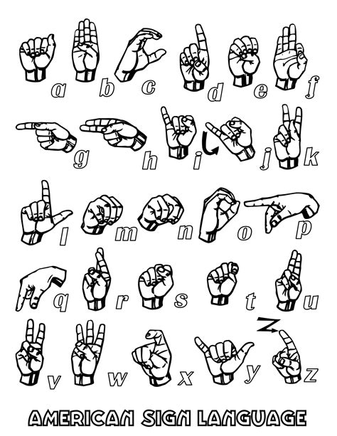 Fileasl Sign Language Coloring At Coloring Pages For Kids Boys Dotcom