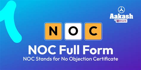 Noc Full Form Noc Stands For No Objection Certificate
