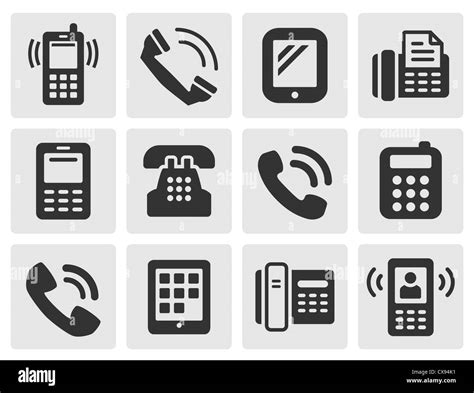 Black Phone Icons Stock Photo Alamy