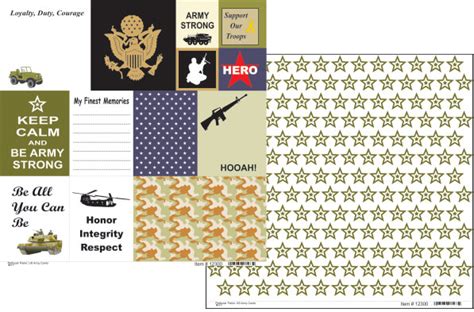 Petticoat Parlor Scrapbooking Supplies Us Army Cards Paper New