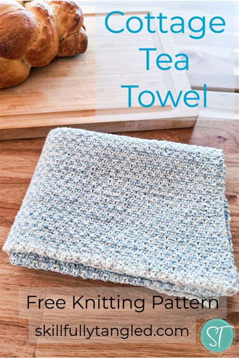 Cottage Tea Towel Free Knit Pattern Dishcloth Knitting Patterns