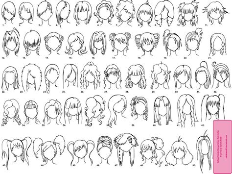 Various Female Animemanga Hairstyles Cheveux Manga Comment Dessiner