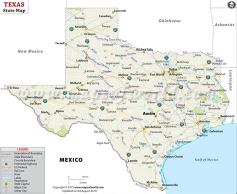 Texas State Map Map Of Texas State