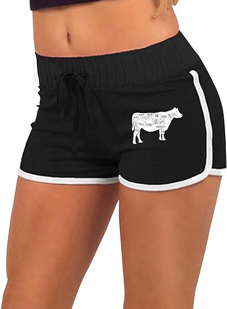 Beef Cow Meat Cut Women Sexy Low Rise Workout Booty Shorts Summer Gym Workout Raves Shorts At