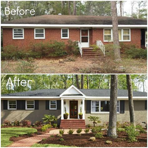 Here, it looks like the brick is not the only thing repainted. 8 Pics Front Porch Designs For Brick Ranch Homes And View - Alqu Blog