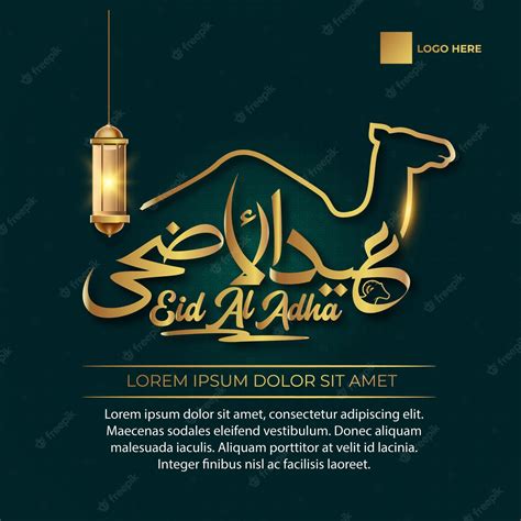 Premium Vector Eid Al Adha Arabic Calligraphy Design With Goat