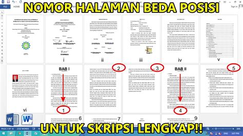 Cara Membuat Nomor Halaman Skripsi Beda Posisi Di Microsoft Word Youtube