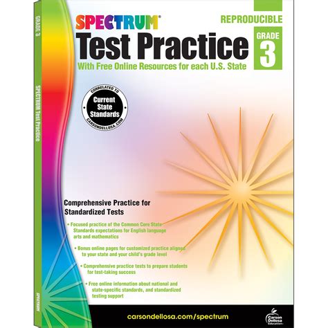 Carson Dellosa Spectrum 3rd Grade Test Practice Workbooks Ages 8 To 9
