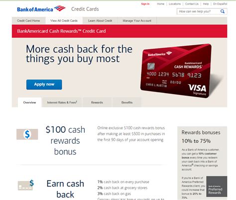 Plus, the card's welcome bonus—earn a $200 cash reward after you spend. How to Apply for a BankAmericard Cash Rewards Credit Card