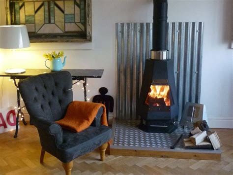 Listed and unlisted wood stoves wood stove clearances. Wood Stove Floor Heat Shield inside Metal Barn Roof Tin ...