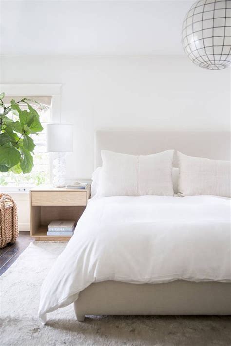 Bedroom, monochromatic home with a clean and minimalist interior. Simple, clean bedroom. | Remodel bedroom, Bedroom interior