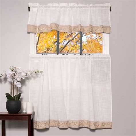 Oakwood Linen Style Kitchen Window Curtain 58 X 36 Kitchen Curtains