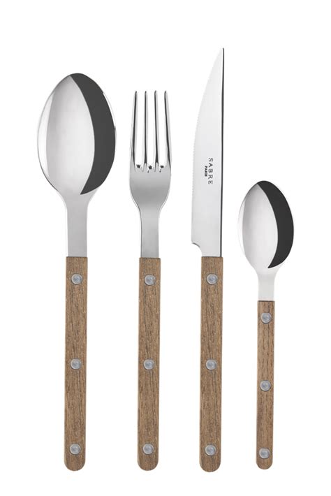 Le Sabre Set Of 4 Fork Knife Spoon Tea Spoon Oak