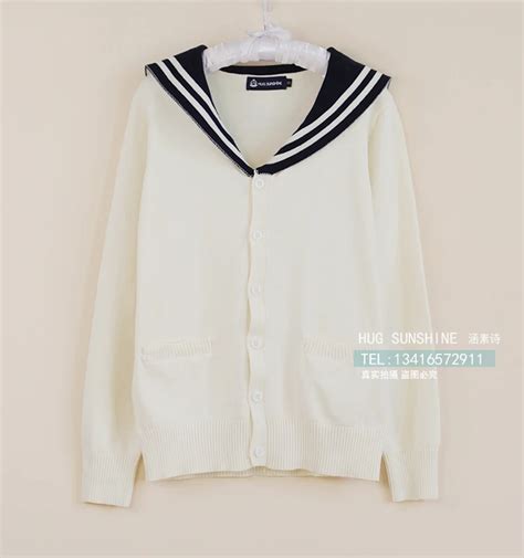 Preppy Style Cosplay Cardigan Sweater Women School Uniform Sailor