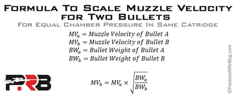 Formula To Scale Muzzle Velocity