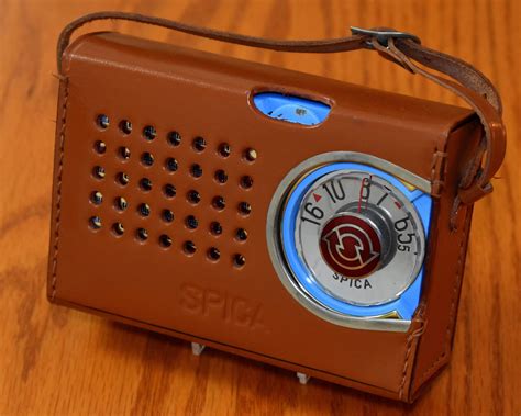Vintage Spica Transistor Radio With Leather Case Model St 600