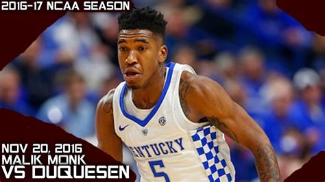 Malik monk was held out of charlotte's practice tuesday with a migraine. Malik Monk Full Highlights vs Duquesne (11-20-16) 14 Pts ...