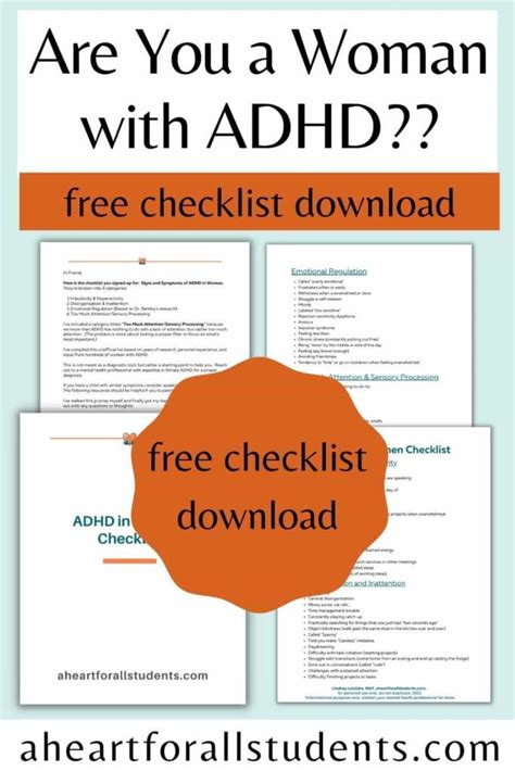 63 Adult Adhd Symptoms In Women With Free Checklist A Heart For All