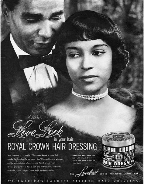 royal crown hair dressing advertisement from ebony magazine september 1958 black hair