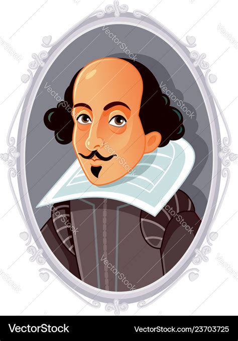 William Shakespeare Caricature Royalty Free Vector Image