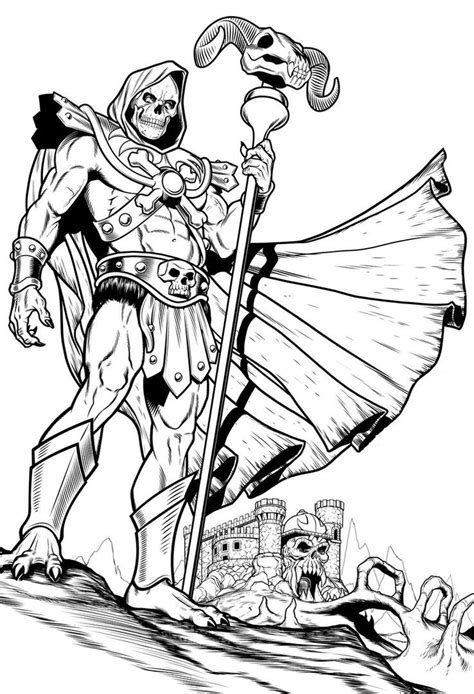 Masters Of The Universe Cartoon Coloring Pages Comic Art Skeletor Heman