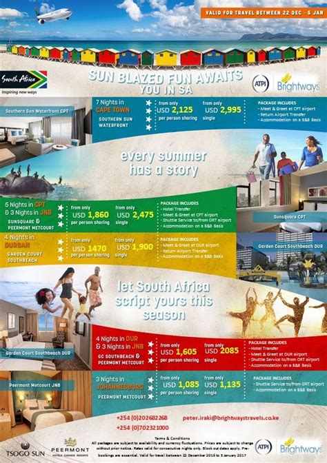 Brightways Travels South Africa Holiday Packages South Africa