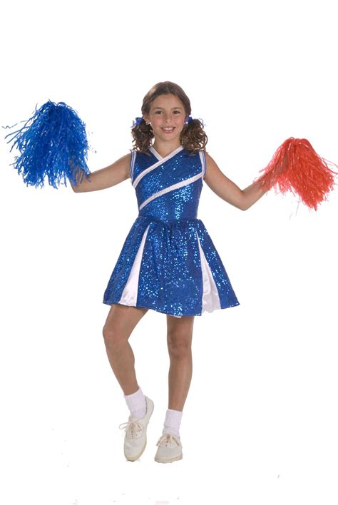 Blue Sassy Cheerleader Kids Girls Halloween Costume Ebay