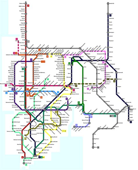 Proposed Mumbai Metro Map Credits Uvibhav Rindia