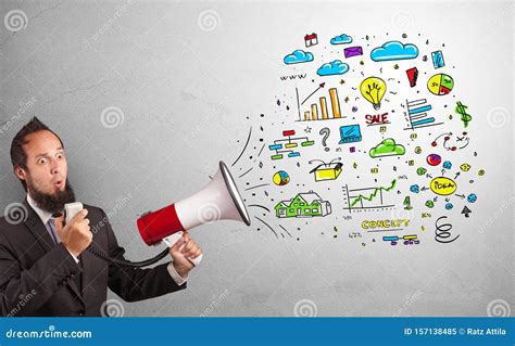 Person Speaking In Loudspeaker With Office Concept Stock Image Image