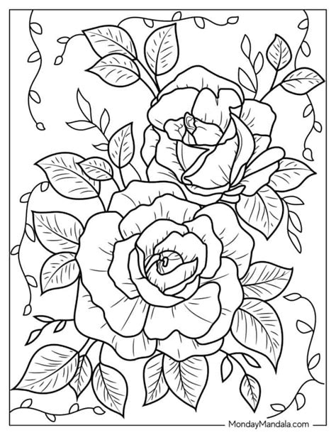 20 Rose Coloring Pages Free Pdf Printables