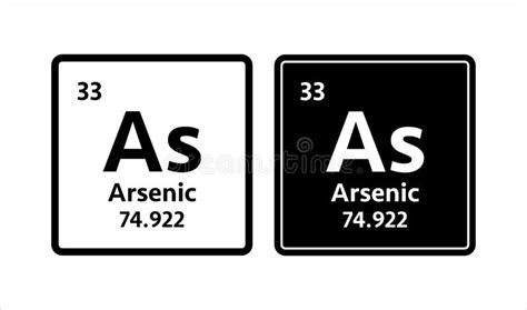 Arsenic Symbol Chemical Element Of The Periodic Table Vector Stock