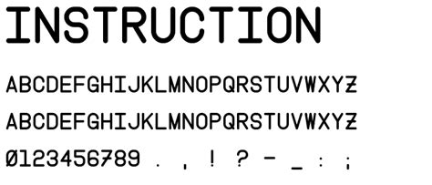 Instruction Font Basic Fixed Width