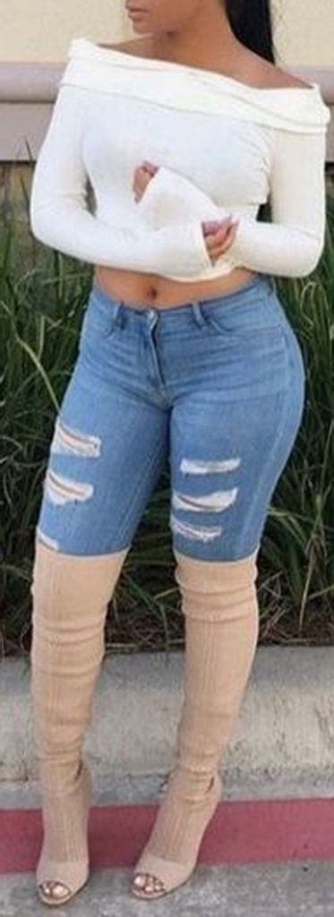 Baddie Boyfriend Jeans Outfit Tumblr