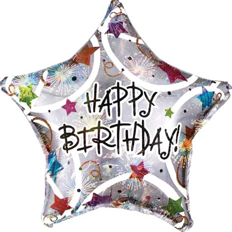Large Holographic Star Happy Birthday Balloons Design And Delivery