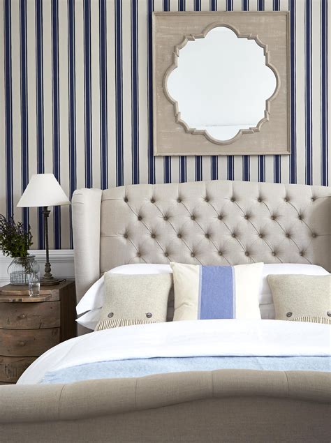 Add A Subtle Nautical Look To Your Bedroom With Blue And White Striped