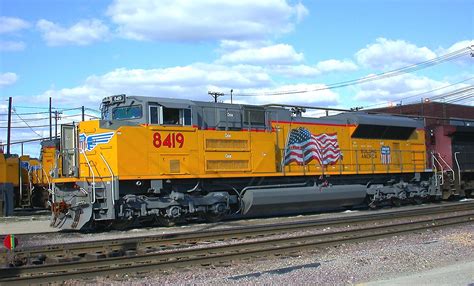 Up 8419 Emd Sd70ace New At Proviso Diesel Facility With Yellow Frame