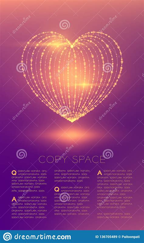 Heart Icon Wireframe Futuristic Bokeh Light Frame Structure And Lens