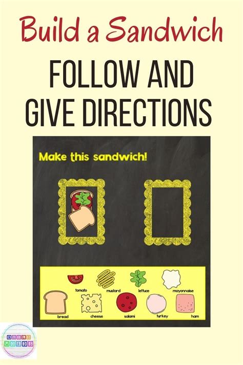 A Poster With The Words Build A Sandwich And Give Directions