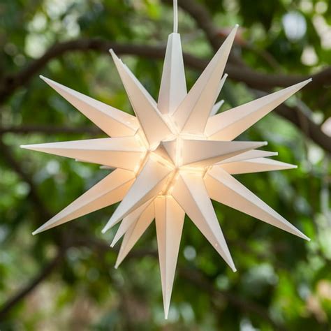 Kringle Traditions 14” White Moravian Star Christmas Star Light White