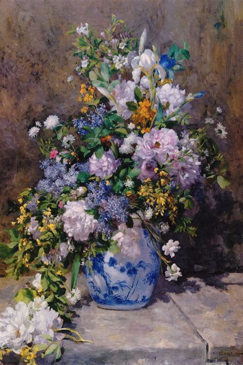 Vaso di fiori vintage anni '70, marrone lucido con lava grassa bianca e rossa. Spring Bouque (grande Vaso Di Fiori) C... | Pierre-Auguste ...