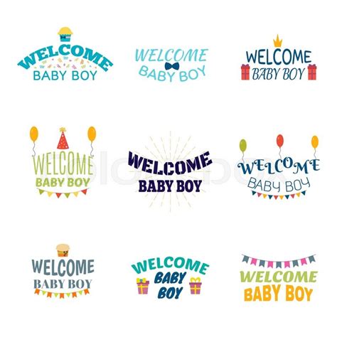 Welcome Baby Boy Baby Boy Arrival Stock Vector