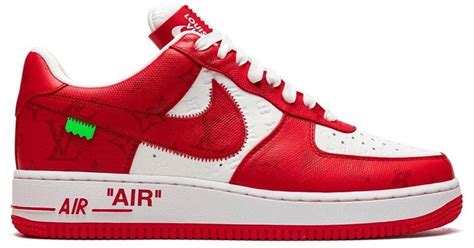 Nike Leather X Louis Vuitton Air Force 1 Sneakers In Red For Men Lyst Uk
