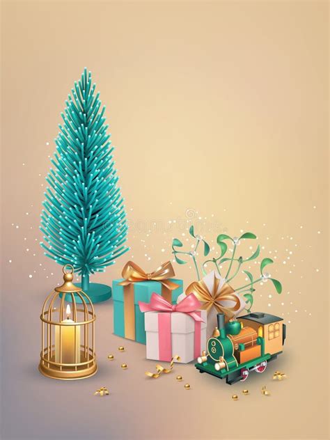 Christmas And New Year Poster Template Stock Illustration