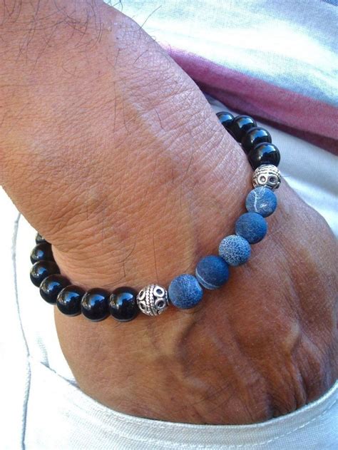 Pin By Dome Liz On Bisutería Mens Beaded Bracelets Bracelets For Men Beaded Bracelets