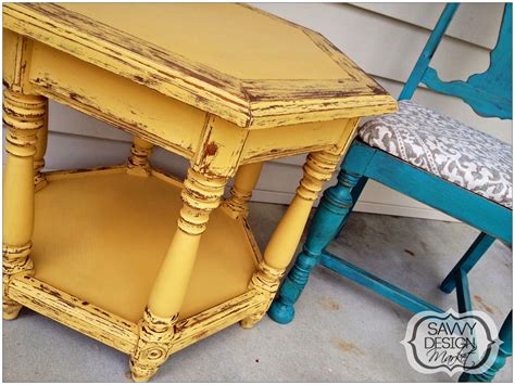 Yellow Distressed Side Table From Savvy Design Market Lives My House